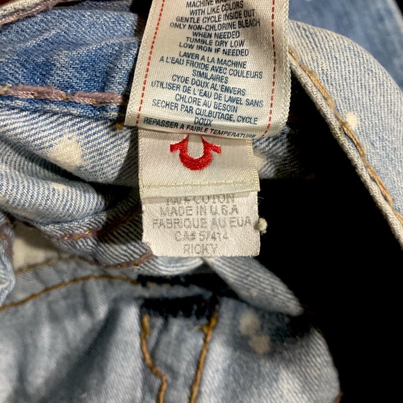 SOLD! Rare! 🇺🇸 Ricky Super T in “AZUL SAIL AWAY” wash True Religion size 31x34 - Picture 9 of 9